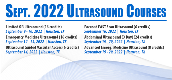 Ultrasound Courses for September 2022