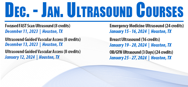 Ultrasound Courses for Dec. and Jan. 2023 - 2024