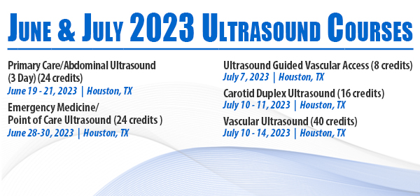 Ultrasound Courses for June - July 2023