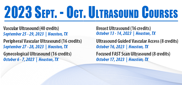 Ultrasound Courses for Sept. and Oct. 2023