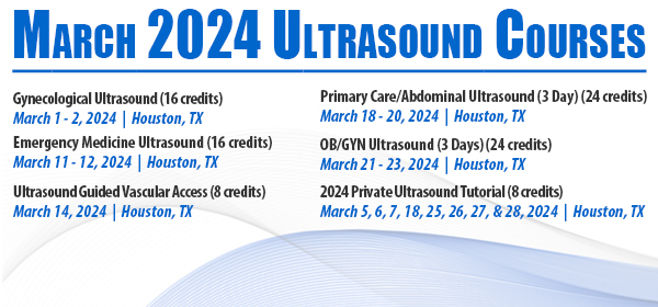 Ultrasound Courses for March 2024